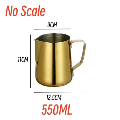 900ML Stainless Steel Pitcher Coffee Frothing Jug Pull Flower Cup Cappuccino Milk Pot Espresso Cup Latte Art Milk Frother Jugs