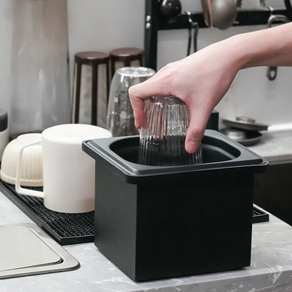 Pitcher Rinser Stainless Steel Free From Opening Kitchen Sink Automatic Glass Cup Washer for Hotel Bar Coffee Milk Tea Cup Black