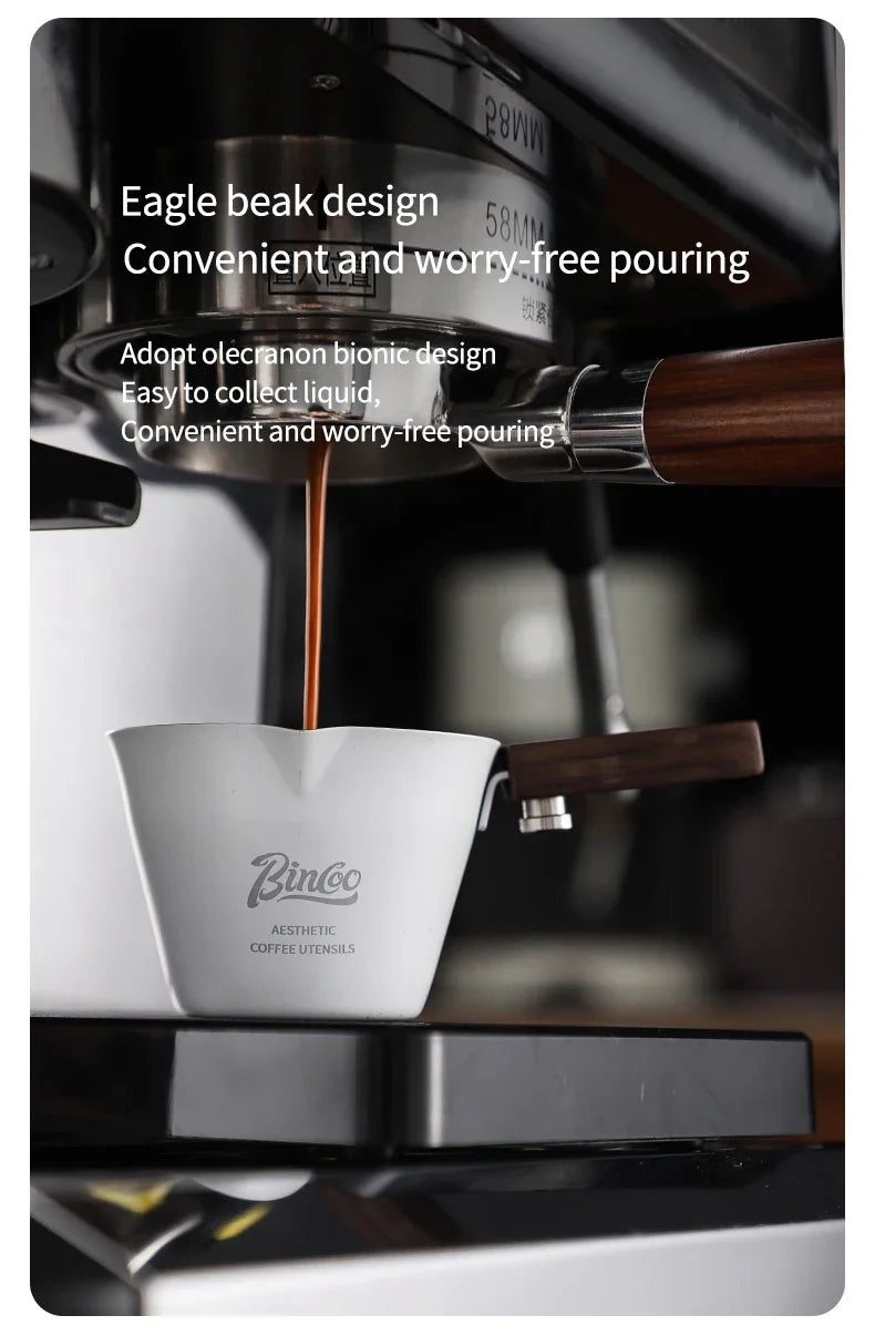 Bincoo Coffee extraction cup concentration cup stainless steel liquid cup wood handle powder press powder cup tool full set