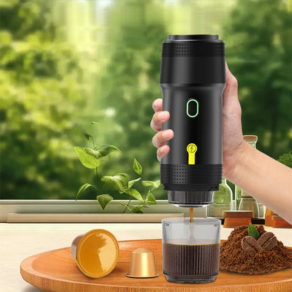 60ml Portable Italian Espresso Machine Fit for Coffee Capsule/Powder Electric Espresso Machine for Car & Home Camping Travel