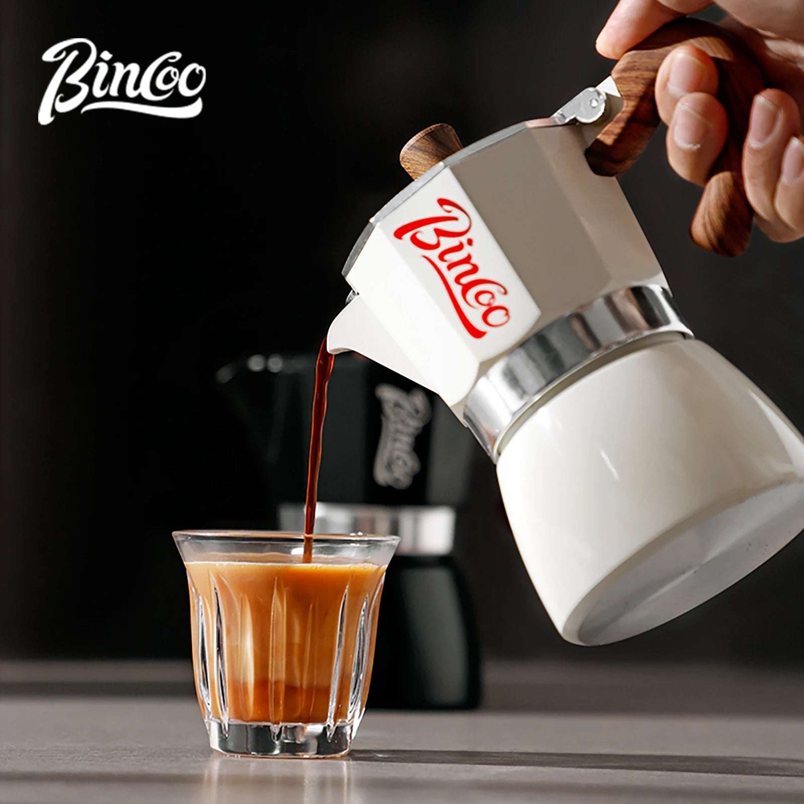 Bincoo Single Valve Coffee Moka Pot Espresso Machine Brewed Coffee Italian Home Outdoor Kitchen Utensils Barista Accessories