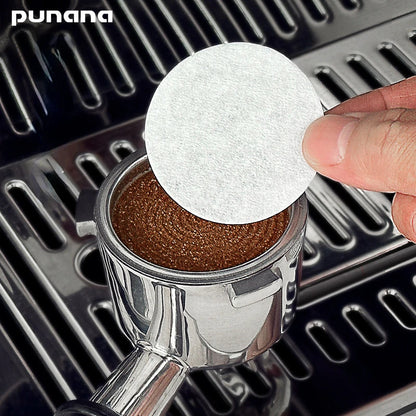 Punana 100 Pcs Coffee Paper Filter for Espresso Coffee Maker, 51mm/58mm Unbleached Espresso Filter Puck Screen Portafilter Paper