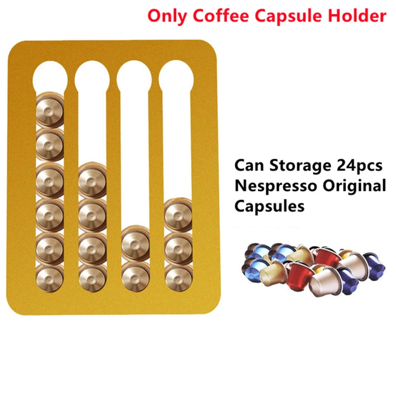 24/40Pcs Coffee Capsule Cafe Pod Holder Storage Drawer Coffee Capsules Organizer Nespresso Capsules Rack Holder Shelf Stand