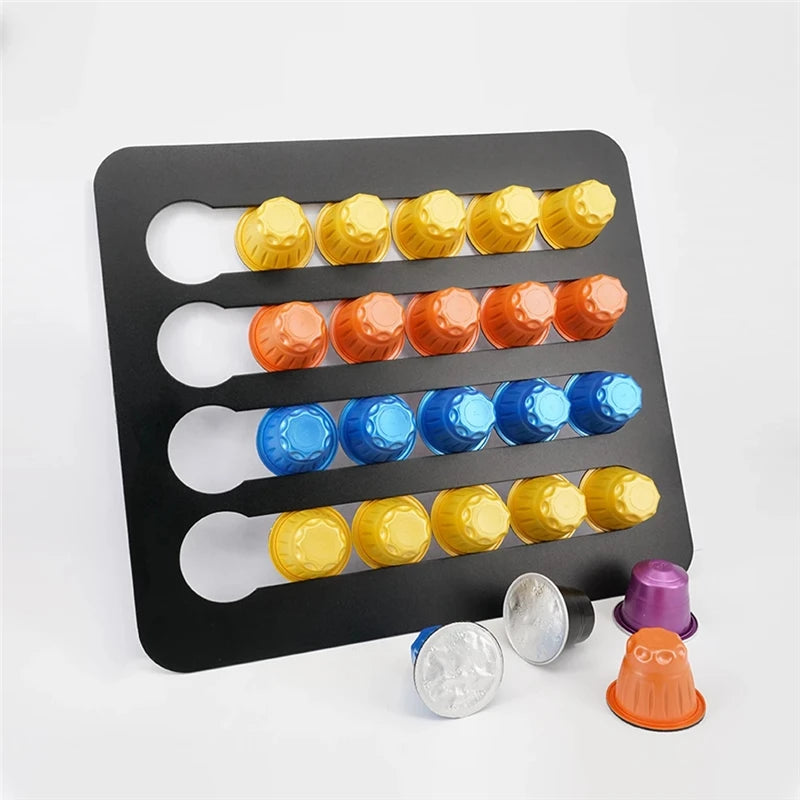 24/40Pcs Coffee Capsule Cafe Pod Holder Storage Drawer Coffee Capsules Organizer Nespresso Capsules Rack Holder Shelf Stand