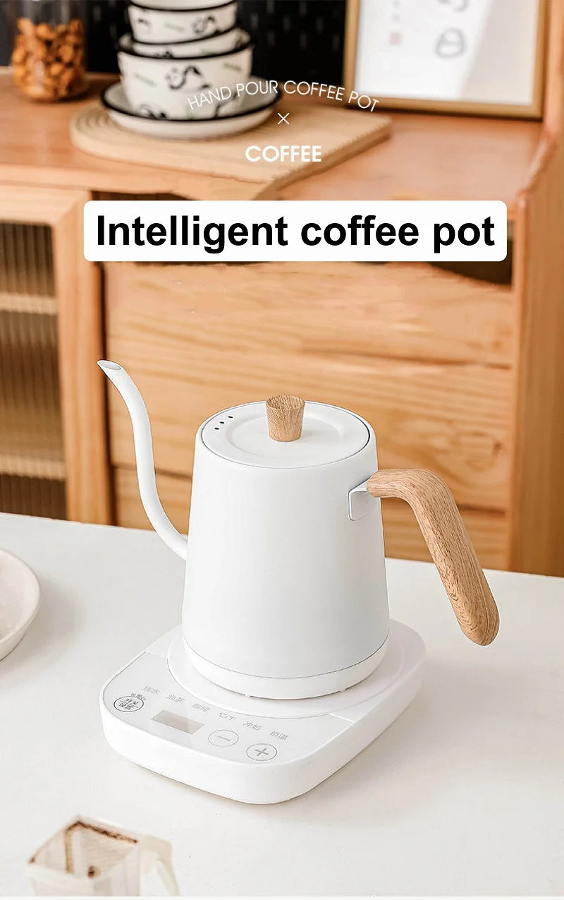 110V Electric Kettle Smart Hand Brewed Gooseneck Coffee Pot 800ml Home Temperature Controlled Kettle Suitable For Coffee/Tea