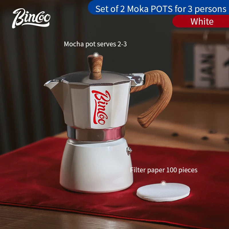 Bincoo Single Valve Coffee Moka Pot Espresso Machine Brewed Coffee Italian Home Outdoor Kitchen Utensils Barista Accessories