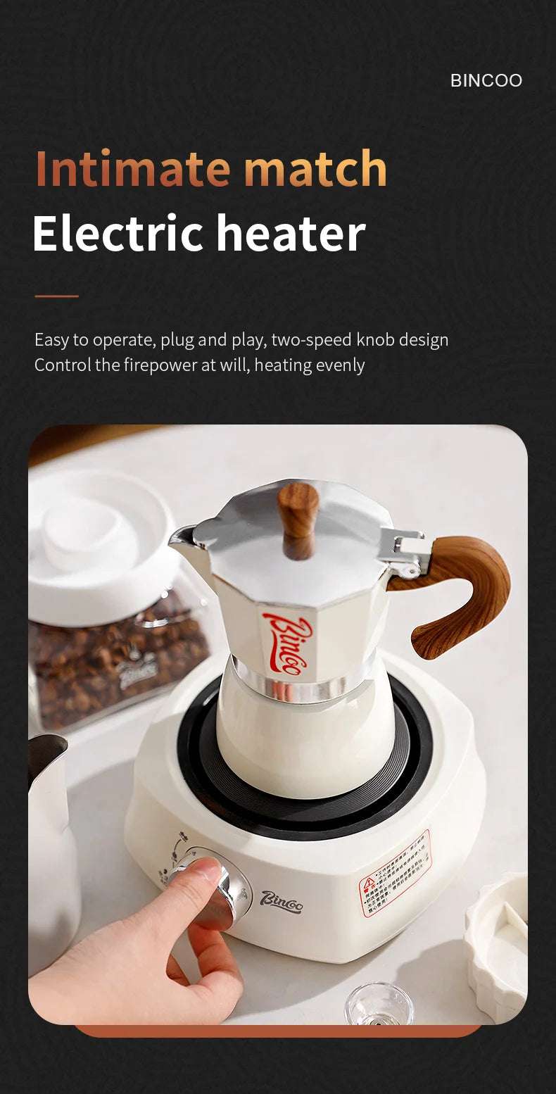 Bincoo Single Valve Coffee Moka Pot Espresso Machine Brewed Coffee Italian Home Outdoor Kitchen Utensils Barista Accessories