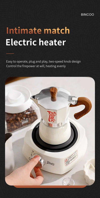 Bincoo Single Valve Coffee Moka Pot Espresso Machine Brewed Coffee Italian Home Outdoor Kitchen Utensils Barista Accessories