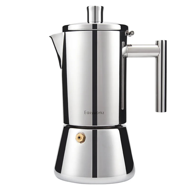 Stainless Steel Thickening Moka Coffee Pot Cuban Espresso Coffee Maker For Kitchen Stovetop Induction Gas Or Electric Stoves