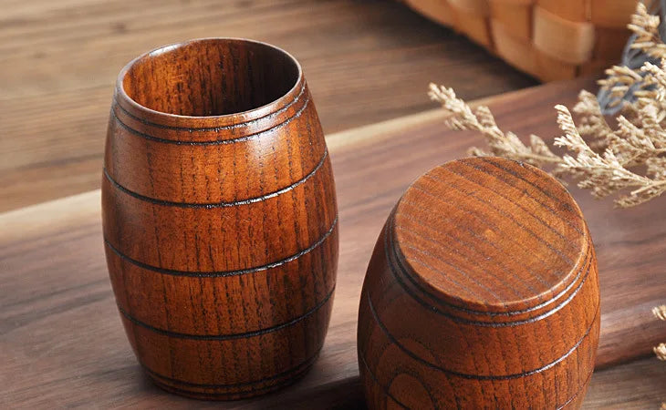 Wooden Bucket Shape Mugs Handmade Natural Spruce Wood Cups Beer Coffee Milk Water Drinking TeaCup Creative Kitchen Bar Drinkware