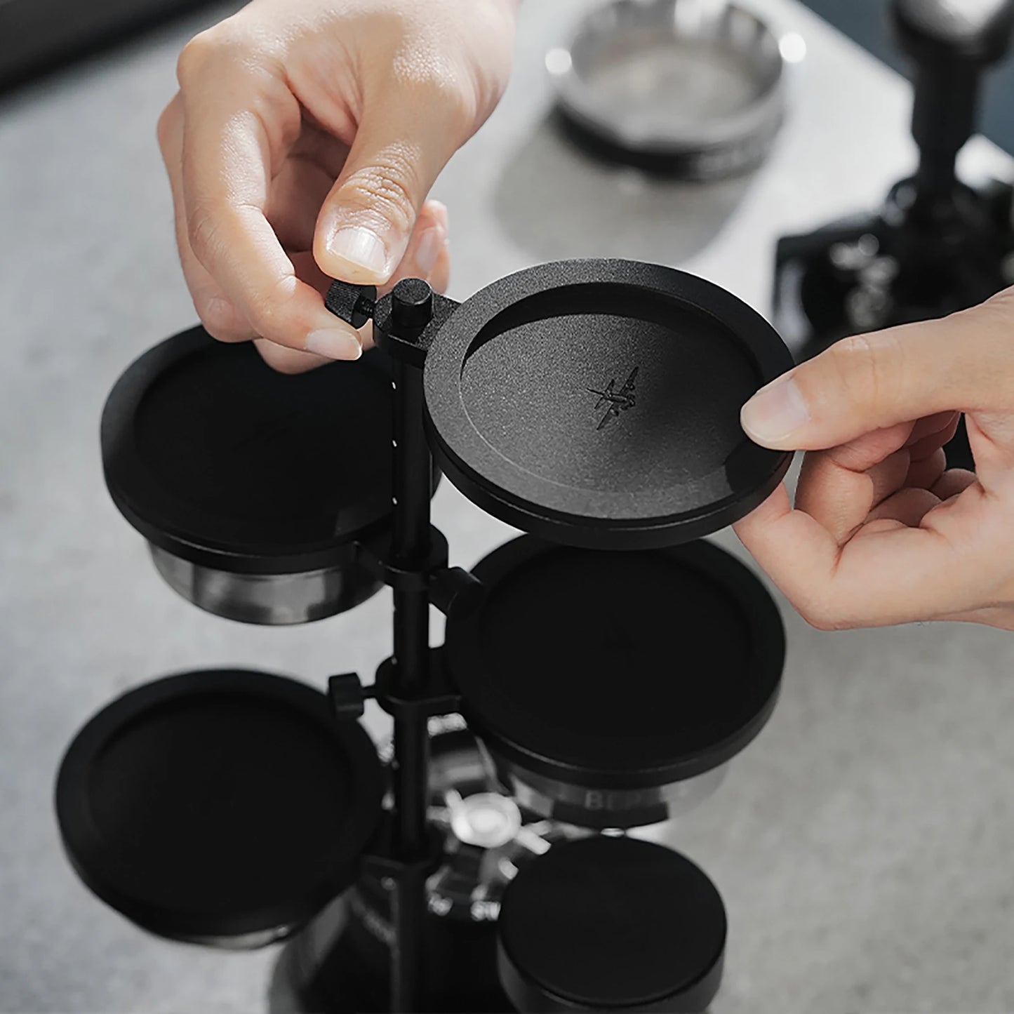 MHW-3BOMBER Magnetic Espresso Storage Stand Coffee Distributor&Tamper&Dosing Ring Storage Shelf Barista Accessories Storage Rack
