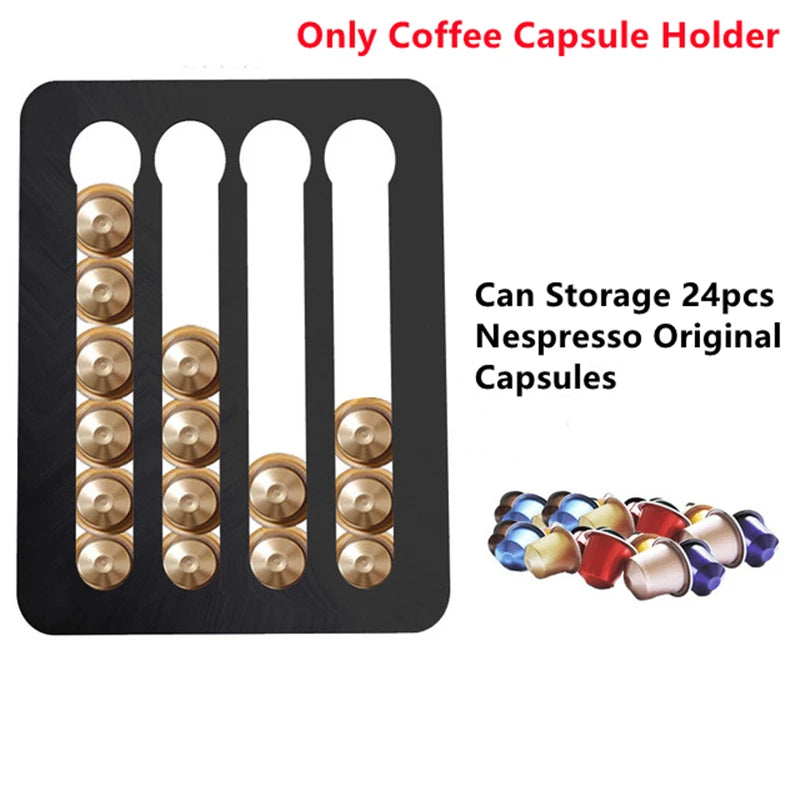 24/40Pcs Coffee Capsule Cafe Pod Holder Storage Drawer Coffee Capsules Organizer Nespresso Capsules Rack Holder Shelf Stand