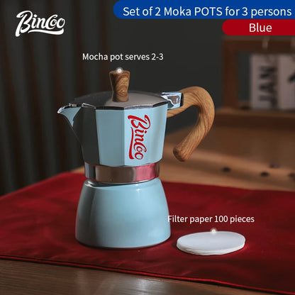 Bincoo Single Valve Coffee Moka Pot Espresso Machine Brewed Coffee Italian Home Outdoor Kitchen Utensils Barista Accessories