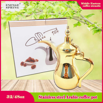 32oz/48oz stainless steel coffee pot Arabic coffee brewing pot Creative Middle Eastern style coffee tool for kitchen bar