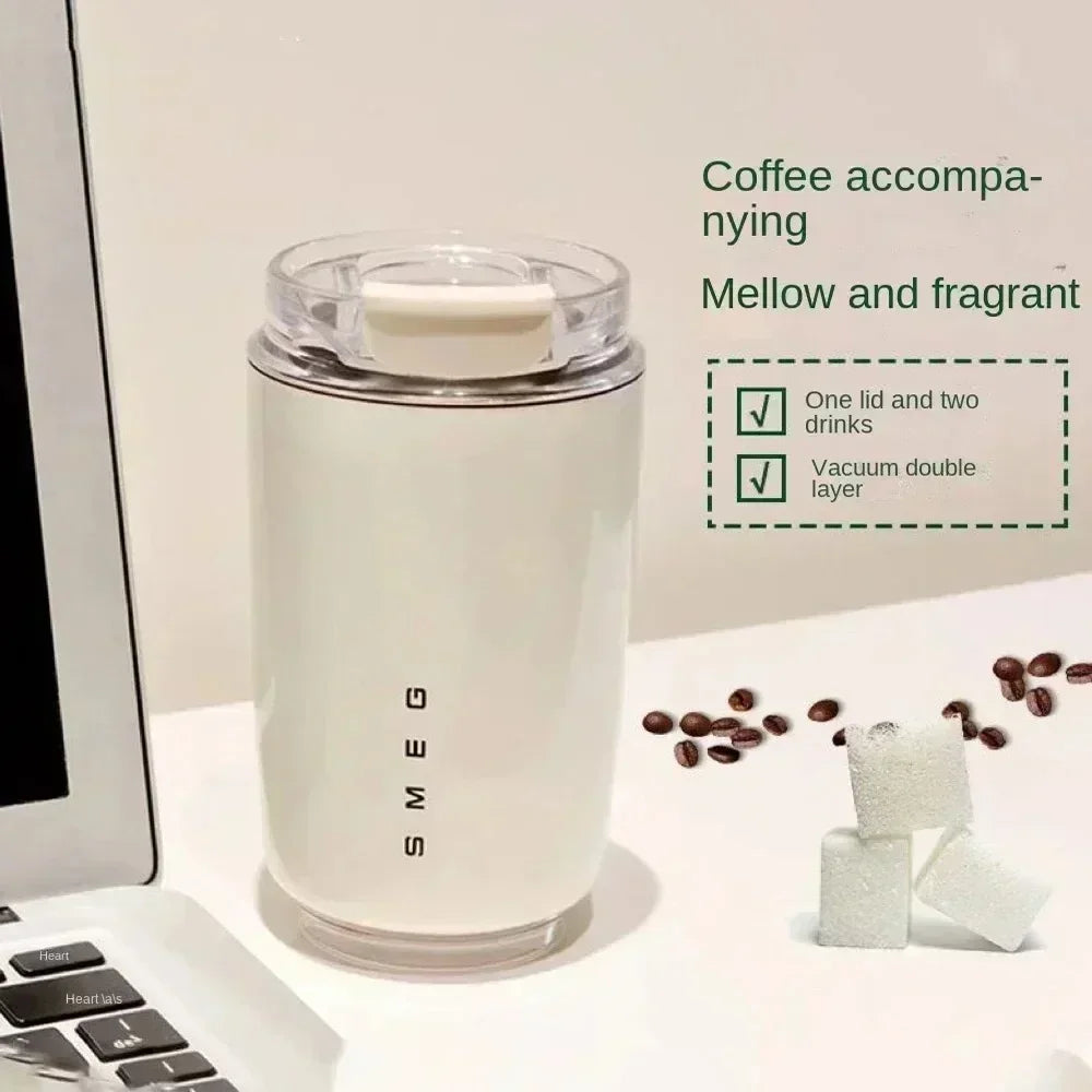 SMEG Tumbler Thermos Cup Milky Coffee Mug Insulated Water Bottle Portable Travel Stainless Steel Car Vacuum Flasks Drinking Cup