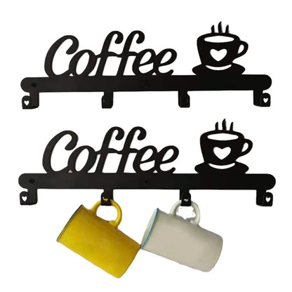 Wall Mount Coffee Mug Storage Racks Iron Shelf for Bathroom Office Home Punched