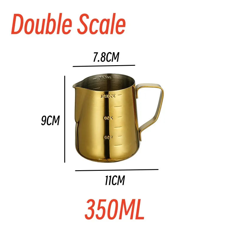 900ML Stainless Steel Pitcher Coffee Frothing Jug Pull Flower Cup Cappuccino Milk Pot Espresso Cup Latte Art Milk Frother Jugs