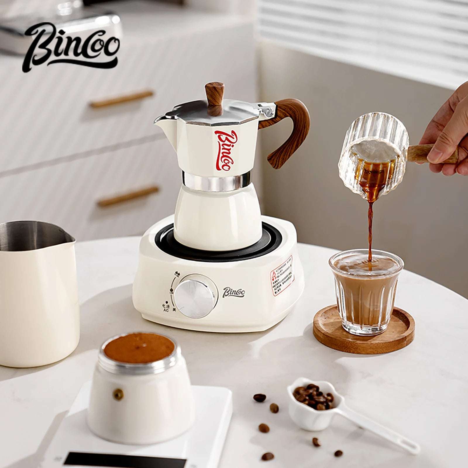 Bincoo Single Valve Coffee Moka Pot Espresso Machine Brewed Coffee Italian Home Outdoor Kitchen Utensils Barista Accessories