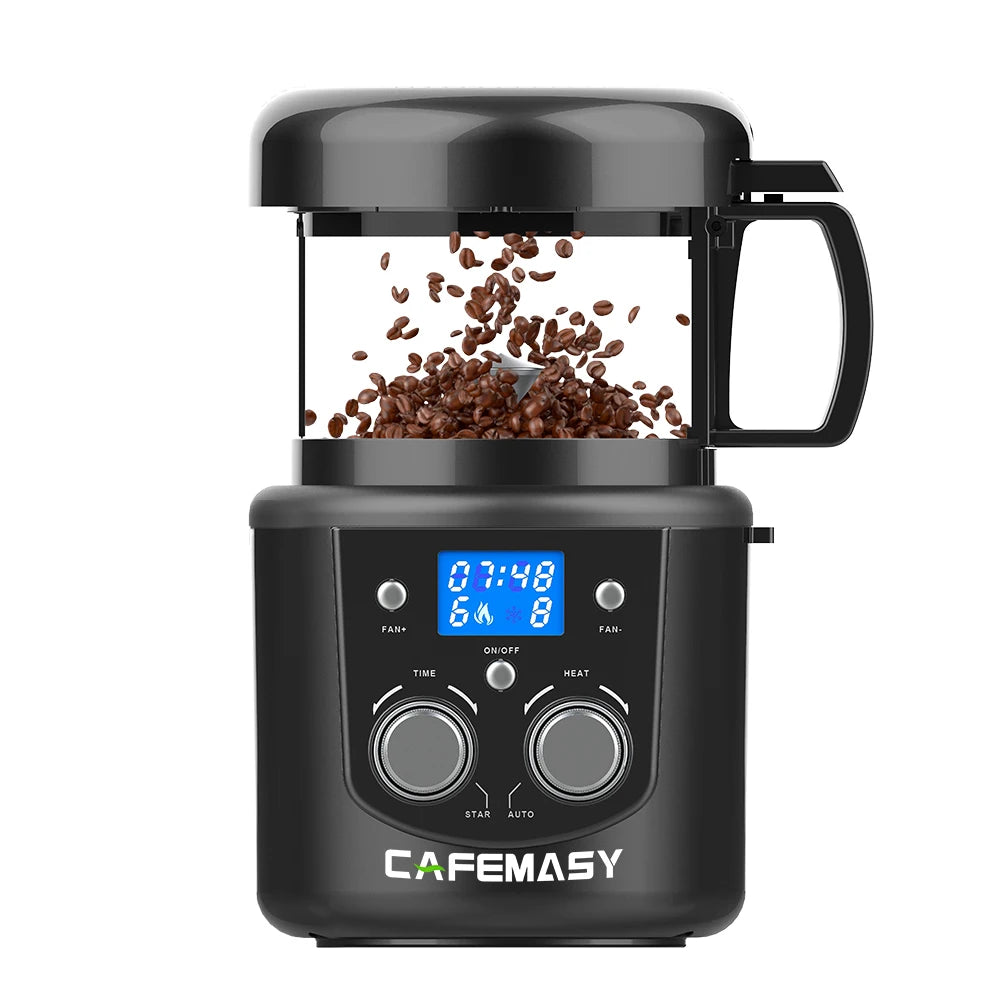 CAFEMASY 80-100g Home Coffee Roaster Electric Mini No Smoke Coffee Beans Baking Roasting Machine 110-240V Coffee Bean Roaster