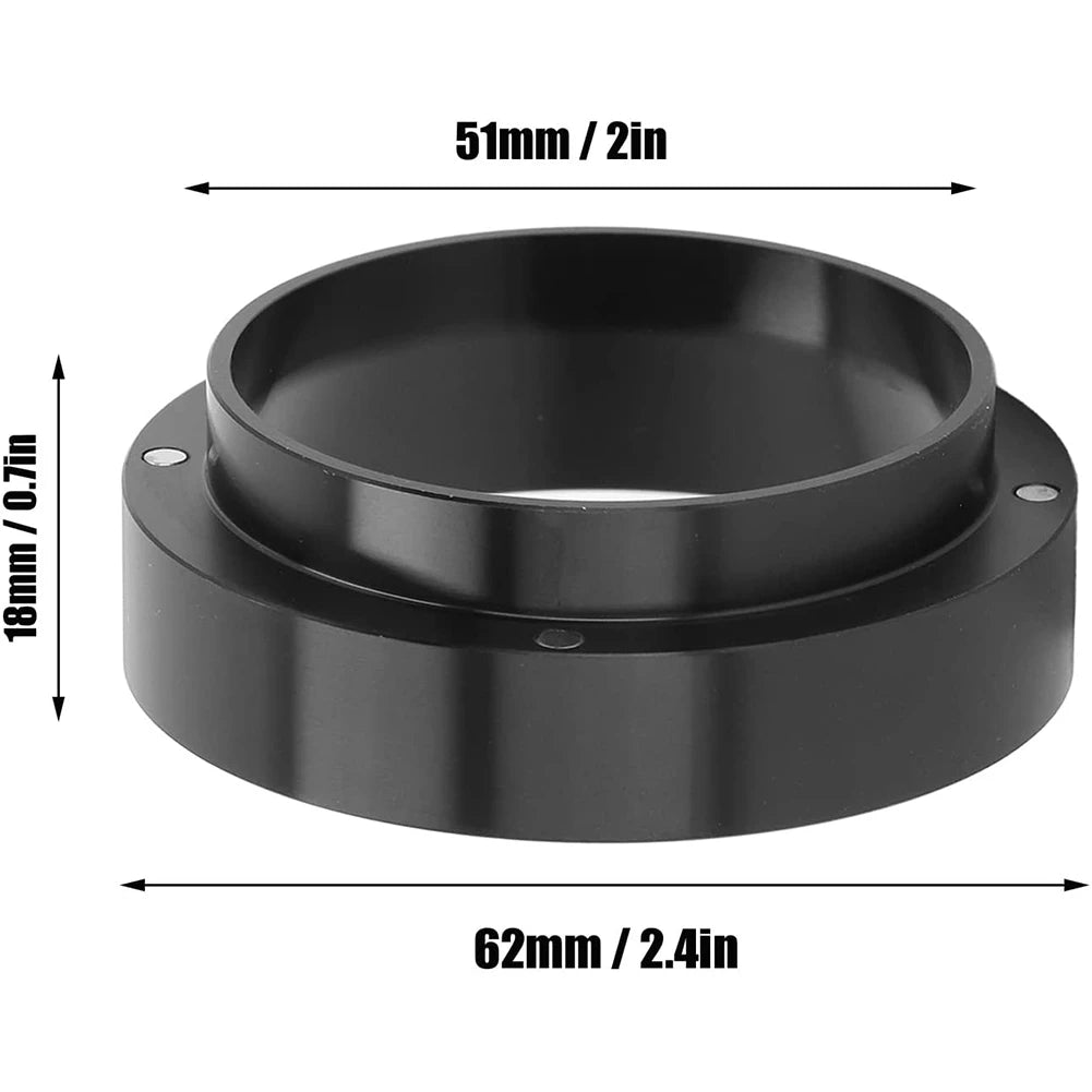 51mm Espresso Dosing Funnel, Magnetic Ring Coffee Machine Accessories Brewing Coffee Tamper Powder Tool(Black)