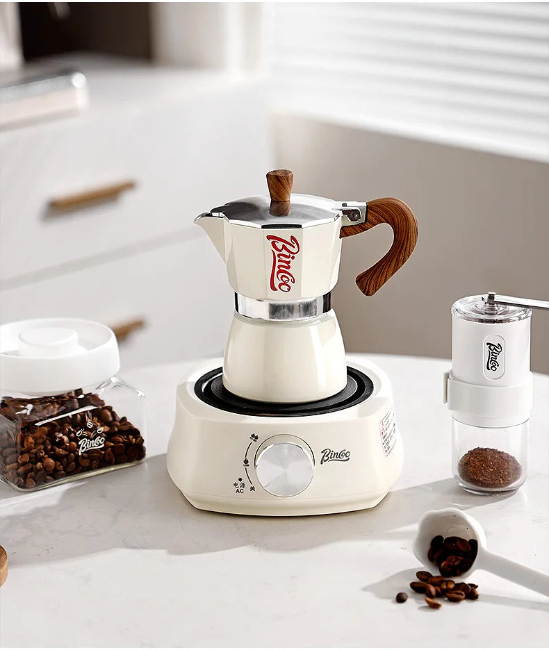 Bincoo Single Valve Coffee Moka Pot Espresso Machine Brewed Coffee Italian Home Outdoor Kitchen Utensils Barista Accessories