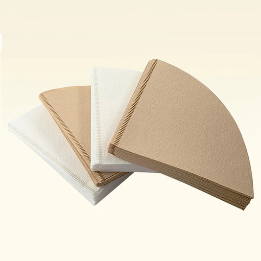 Coffee filter paper V.60 Hand punch V-shaped conical filter paper drip filter screen imported American coffee wood pulp