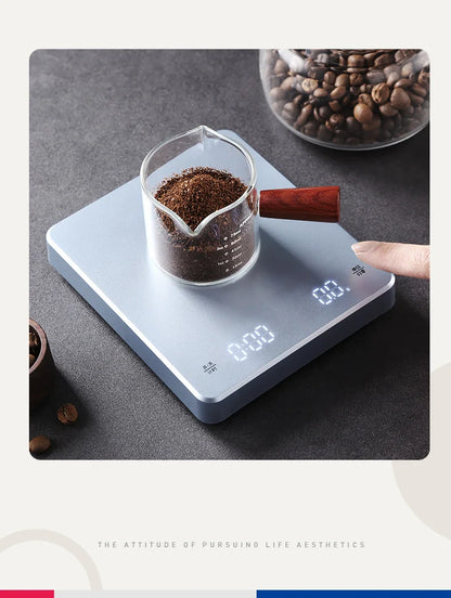 Bincoo Hand-Brewed Coffee Digital Scale Household Espresso Weighing Special Timing Scale Accurate Kitchen Waterproof