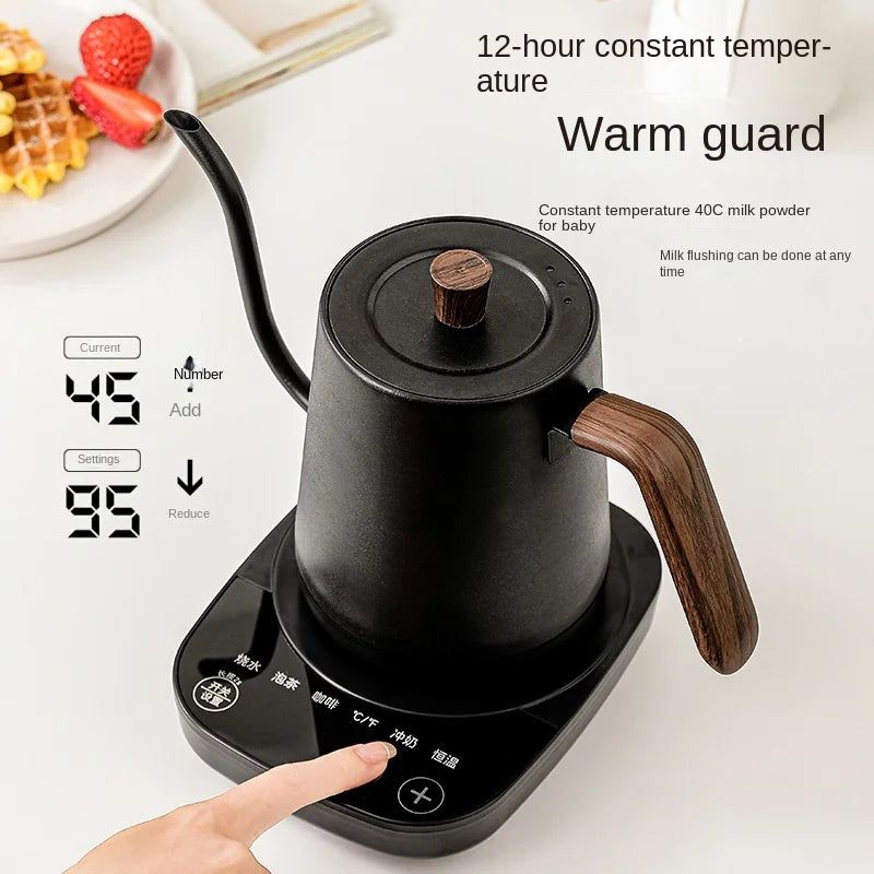 800ML Temperature Control Boiling Kettle Intelligent Constant Temperature Electric Kettle Goose Neck Fine Mouth Coffee Pot