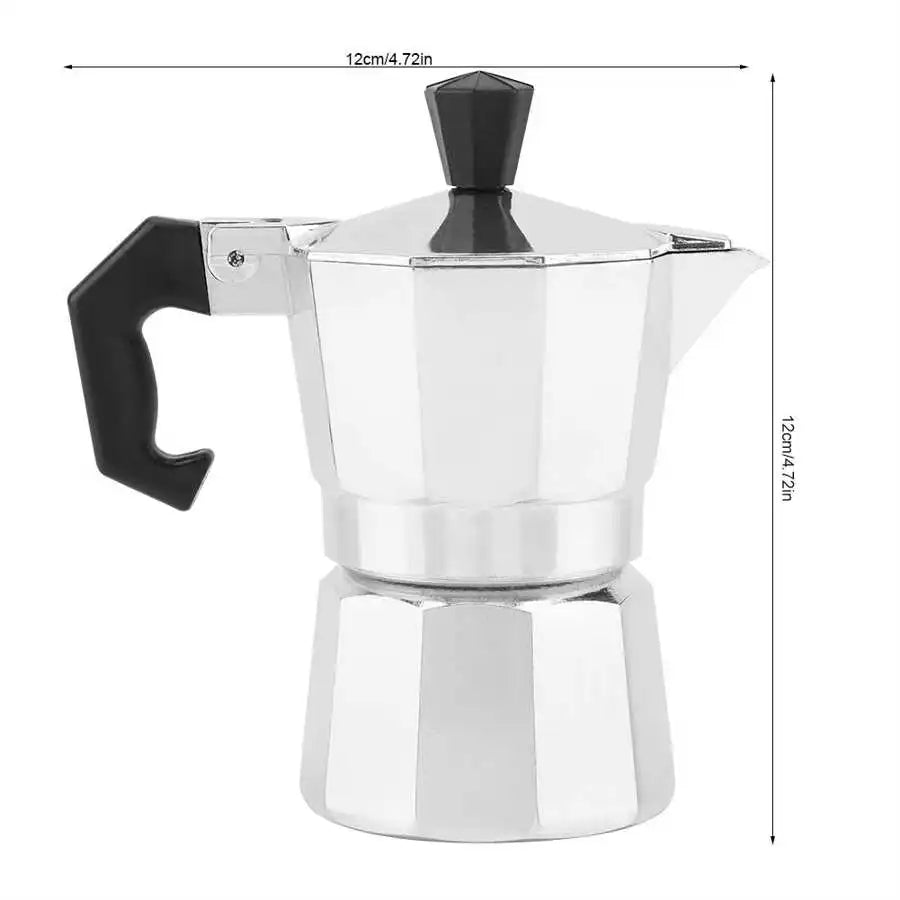 50mL 1 Cup Aluminum Italian Type Moka Pots Espresso Coffee Maker Stove Home Office Use New