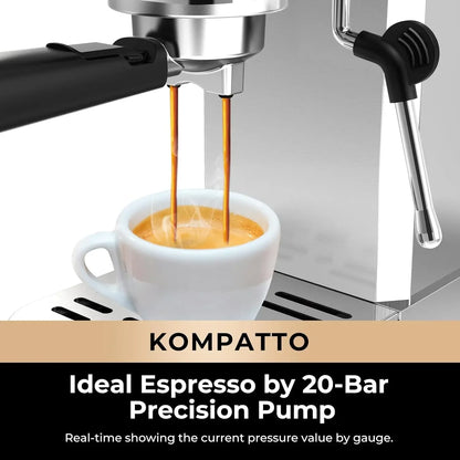 NEW Slim Espresso Machine with Milk Frother Steam Wand, 20 Bar Professional Pump Semi Automatic Espresso Coffee Machine