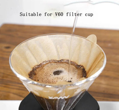 40Pcs/pack Coffee Filter Paper  Disposable Coffer Filters  V.60 Hand Punch V-shaped Conical Drip Filter Barista Tool