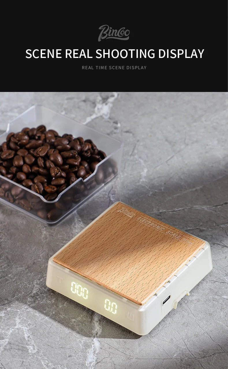 Bincoo Coffee Digital Scale Italian Special Coffee Bean Weighing Smart Hand Brewing Mini Portable Scale Coffee Appliance