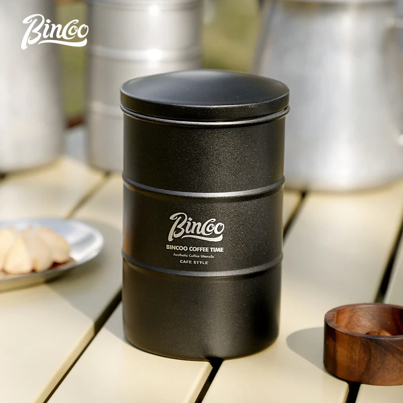 Bincoo Coffee Powder Sealed Jar 304 Stainless Steel Coffee Bean Powder Storage Jar Portable Outdoor Camping Style Storage Jar