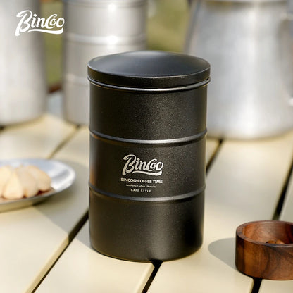 Bincoo Coffee Powder Sealed Jar 304 Stainless Steel Coffee Bean Powder Storage Jar Portable Outdoor Camping Style Storage Jar