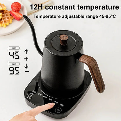 110V Electric Kettle Smart Hand Brewed Gooseneck Coffee Pot 800ml Home Temperature Controlled Kettle Suitable For Coffee/Tea