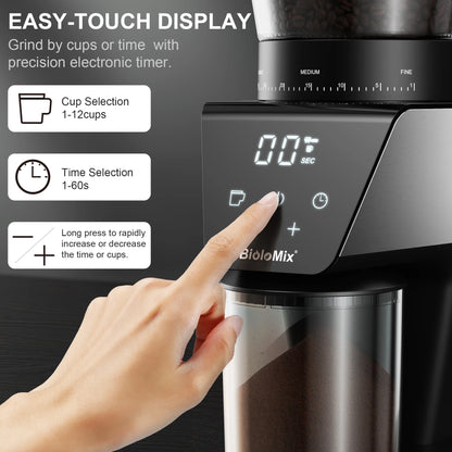 BioloMix 20 Bar Semi Automatic Powder Coffee Machine,with Milk Steam Frother Wand, for Espresso, Cappuccino, Latte and Mocha