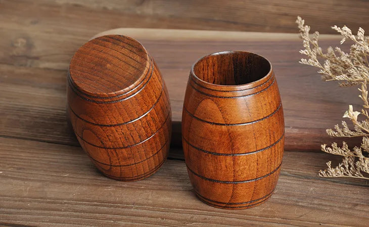 Wooden Bucket Shape Mugs Handmade Natural Spruce Wood Cups Beer Coffee Milk Water Drinking TeaCup Creative Kitchen Bar Drinkware