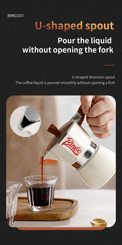 Bincoo Single Valve Coffee Moka Pot Espresso Machine Brewed Coffee Italian Home Outdoor Kitchen Utensils Barista Accessories