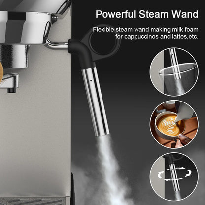 Professional 20 Bar Espresso Machine with Milk Frother – Home Barista Coffee Maker