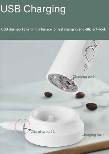 Portable Rechargeable Electric Milk Frother Foam Maker Wireless Handheld Foamer High Speeds Drink Mixer Coffee Frothing Wand