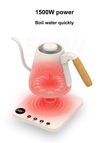 220V Electric Kettle Gooseneck Jug Hand Brew Coffee Pot Thermo Pot Temperature-Control Heating Water Bottle 800ml Smart Teapot