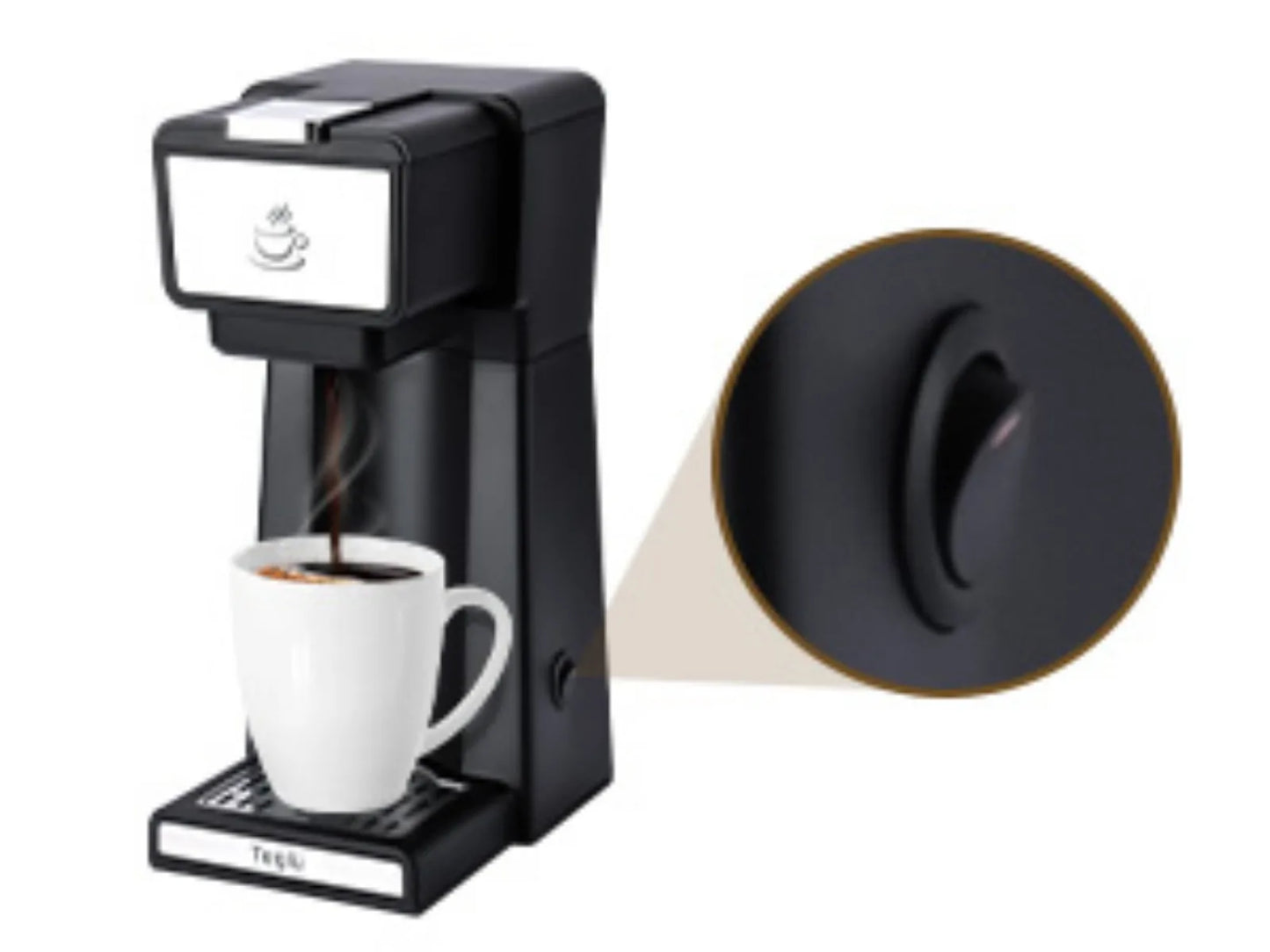 Single Serve Coffee Maker 2 in 1 , Mini K Cup Coffee Machine 14 Oz, One Cup Coffee Brewer w/ One-Bouton Fast Brewing | USA | NEW