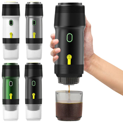 60ml Portable Italian Espresso Machine Fit for Coffee Capsule/Powder Electric Espresso Machine for Car & Home Camping Travel