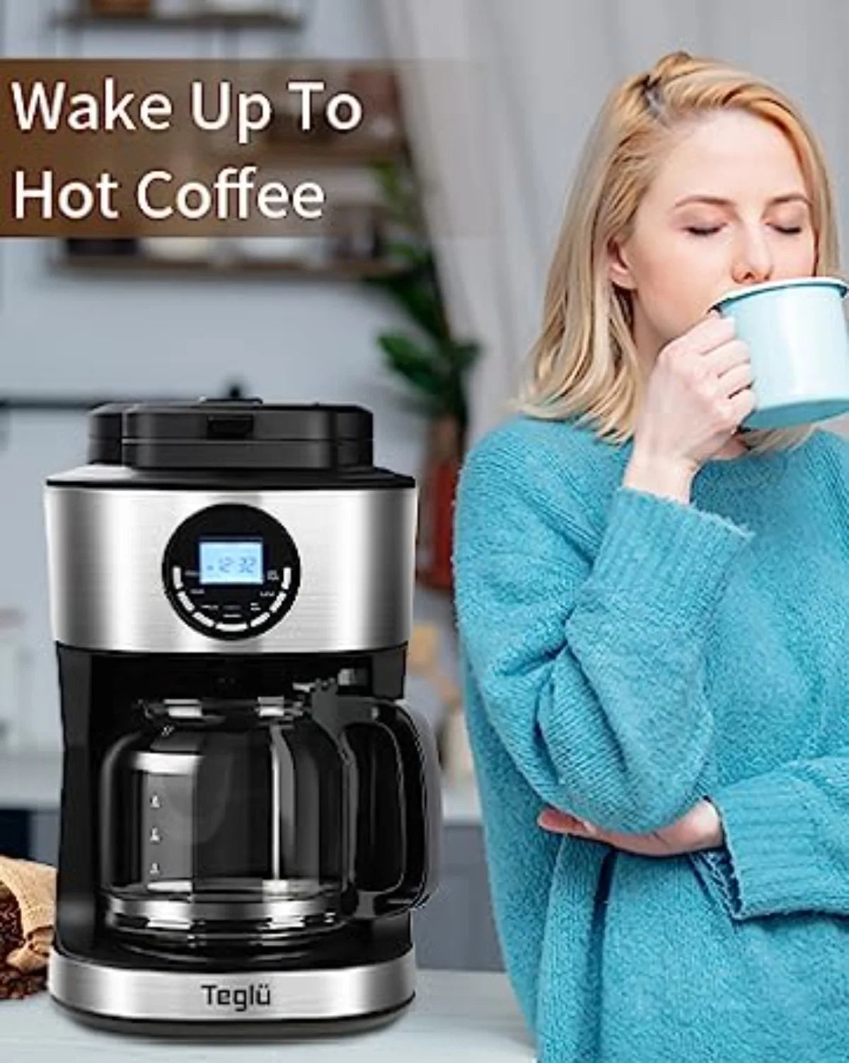 Single Serve Coffee Maker 2 in 1 , Mini K Cup Coffee Machine 14 Oz, One Cup Coffee Brewer w/ One-Bouton Fast Brewing | USA | NEW