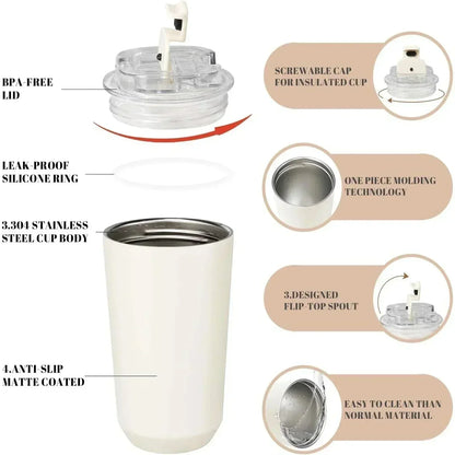 SMEG Tumbler Thermos Cup Milky Coffee Mug Insulated Water Bottle Portable Travel Stainless Steel Car Vacuum Flasks Drinking Cup