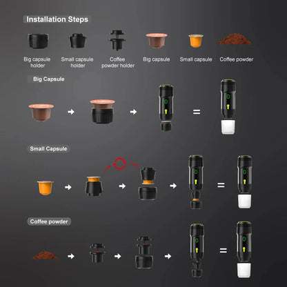 Xiaomi MIJIA Wireless Electric Portable Espresso Coffee Machine 3 in 1 For Car&Home Camping Espresso Coffee Maker Capsule Powder