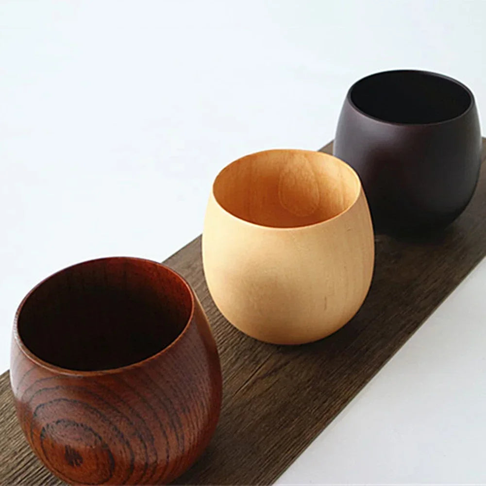 Wooden Big Belly Handmade Natural Spruce Wood Cups Beer Tea Coffee Milk Water Cup Kitchen Bar Drinkware