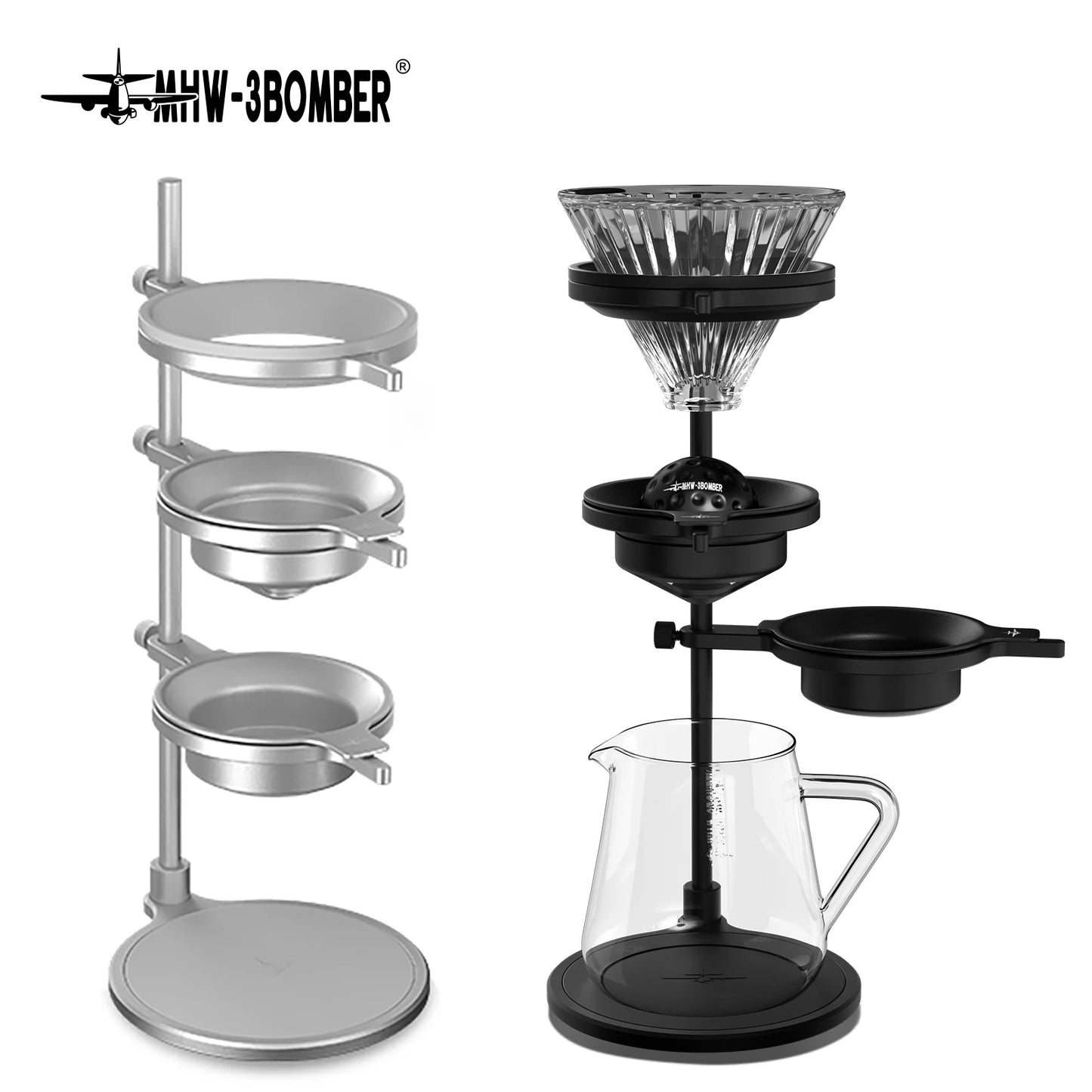 MHW-3BOMBER Pour Over Chilling Ball Stand Aluminum Alloy Dripper Stand With Detachable Design Chilling Ball Rack Barista Tools
