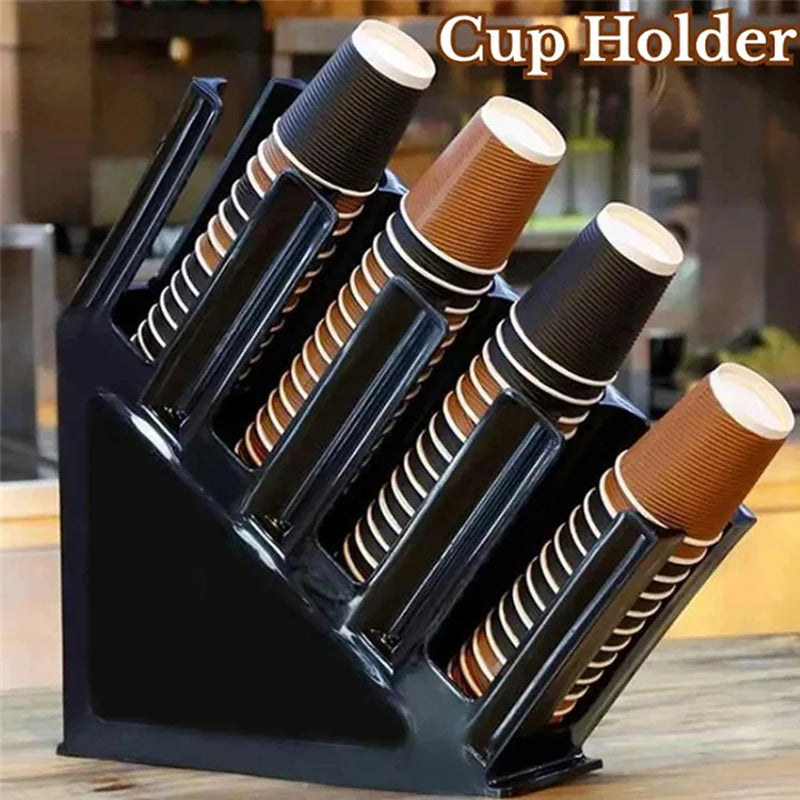 4 Layers Paper Cup Holder Disposable Cup Bracket Coffee Milk Tea Bar Drinking Holder Plastic Storage Rack Cup Divider