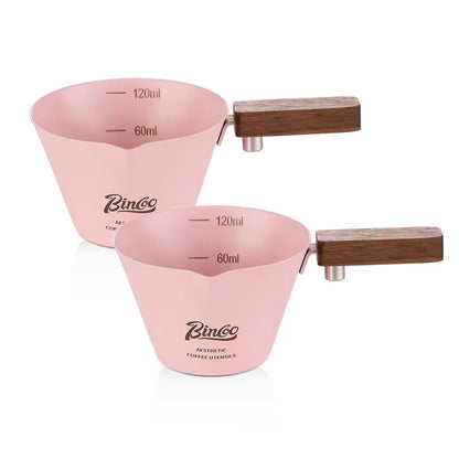 Bincoo Coffee extraction cup concentration cup stainless steel liquid cup wood handle powder press powder cup tool full set